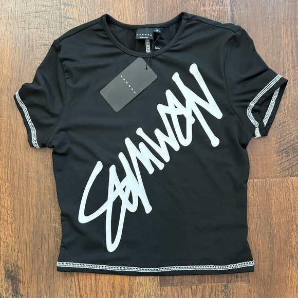SUMWON for SHEIN fitted short sleeve top, size M, NWT - Picture 1 of 9